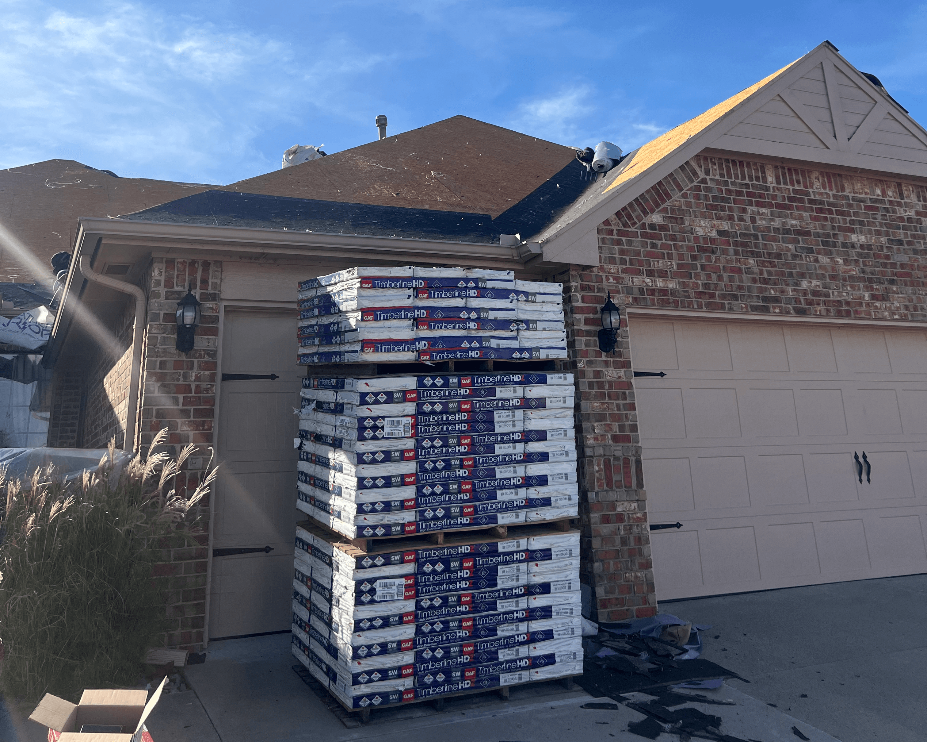 Professional roof replacement project preparation with premium materials in Oklahoma City
