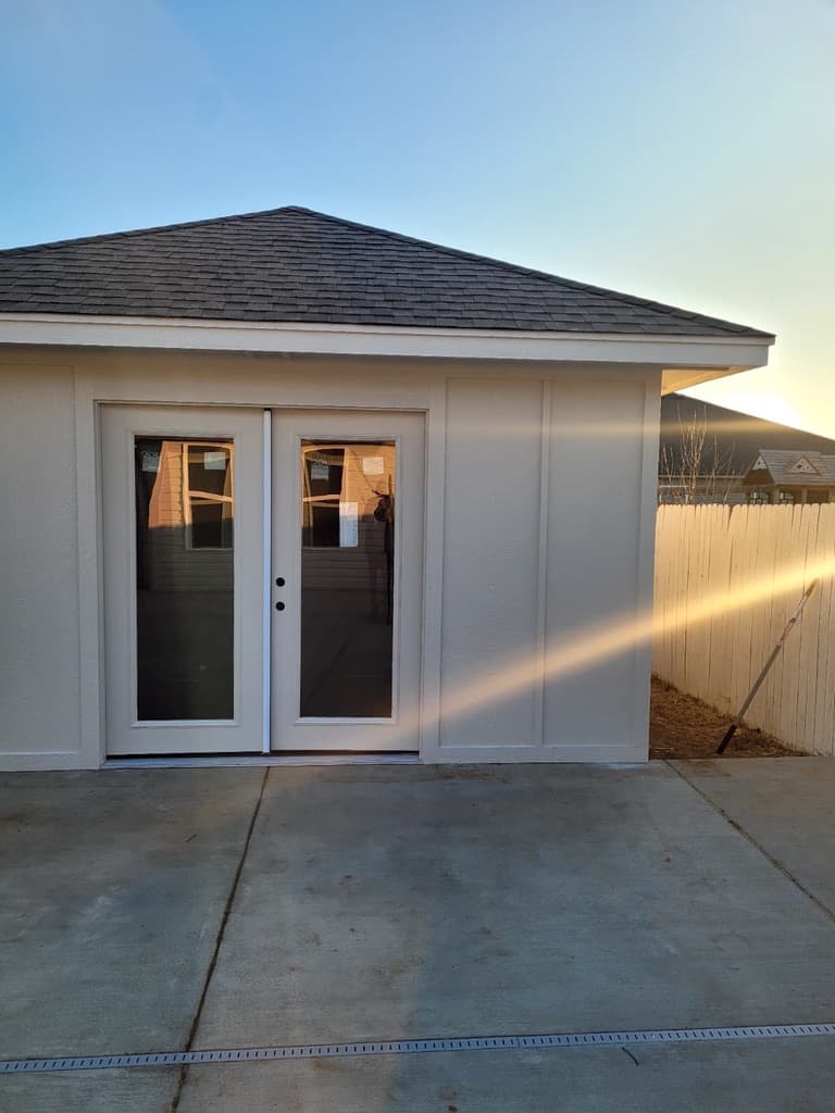 Completed tool shed build showcasing craftsmanship by Complete Dream Remodeling in OKC
